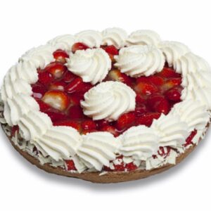 Aardbeienvlaai met slagroom groot 30 cm