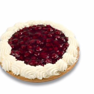 Rijstevlaai met kersen en slagroom middel